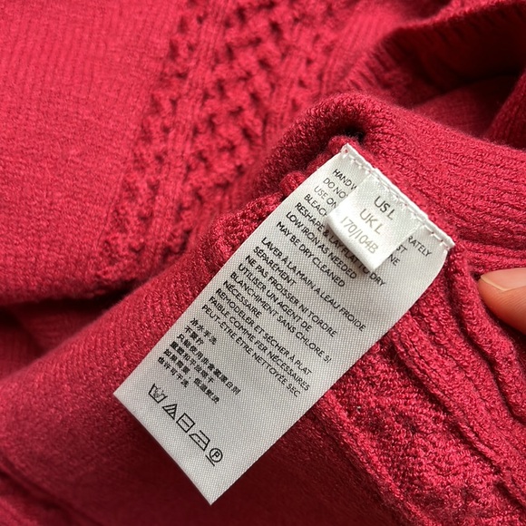 Free People Small World Cable Knit Cranberry
Red Mini Sweater dress LARGE 0968 - Picture 7 of 8